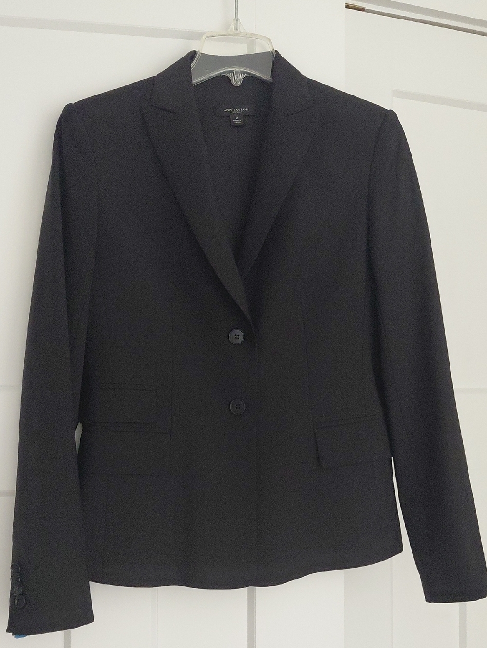 Ann Taylor Black Single-Breasted Tailored Blazer